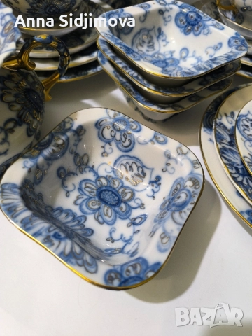 Руски порцелан ЛФЗ сервиз за чай , снимка 6 - Сервизи - 52252358