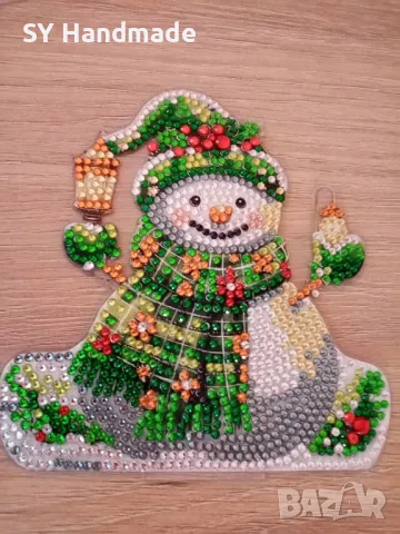 Диамантен 5Д комплект Снежен човек и елха, снимка 5 - Други стоки за дома - 47820622