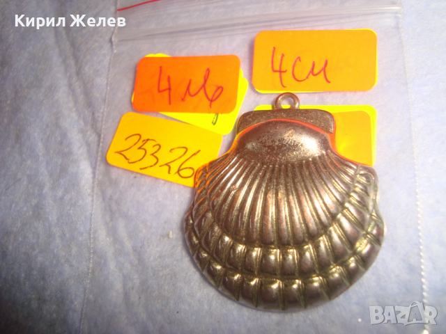 СТАР ПОСРЕБРЕН АРТ МЕДЕН АРТ ДЕКО МЕДАЛЬОН МИДА СТИЛНО БИЖУ 25326, снимка 3 - Антикварни и старинни предмети - 36164479