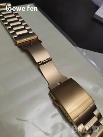 Верижка за часовник масивна плътна неръждаема стомана златиста златна позлатена gold! , снимка 8 - Мъжки - 50741732