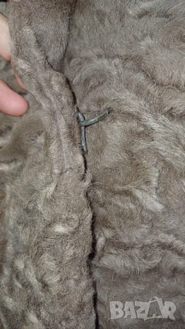 Кафяво палто естествен  косъм L, снимка 6 - Палта, манта - 47471435