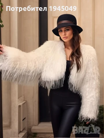 Късо Палто/Кожух от Изкуствен Косъм (С-М размер), снимка 2 - Якета - 51152889