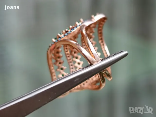 Сребърен пръстен с розово покритие 175722, снимка 6 - Пръстени - 50324983