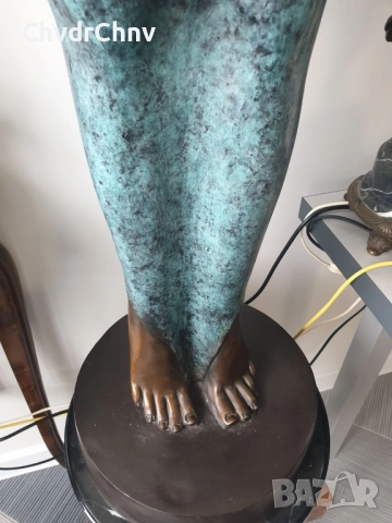 150см-37кг Chiparus статуя/голяма френска бронзова скулптура/Арт Деко фигура на египетска танцьорка, снимка 8 - Статуетки - 52134630