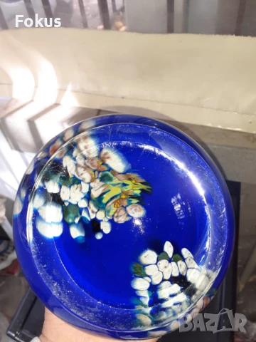 Невероятна голяма ваза Мурано стъкло кобалт, снимка 5 - Антикварни и старинни предмети - 50909827
