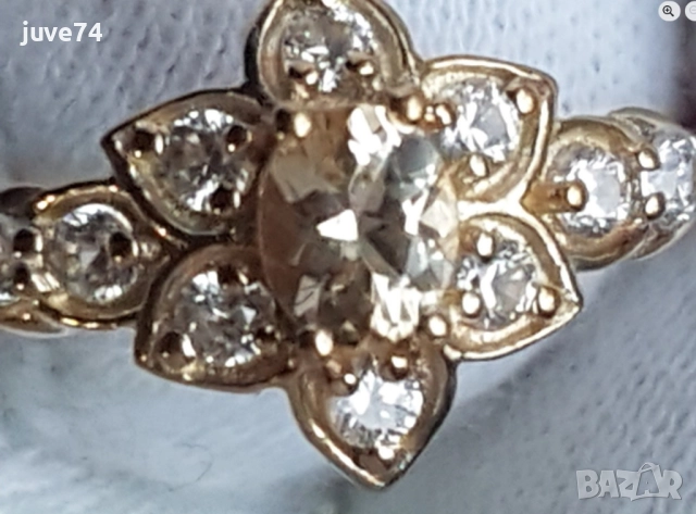 СРЕБЪРЕН ПРЪСТЕН С ИМПЕРАТОРСКИ ТОПАЗ (БРАЗИЛИЯ), снимка 2 - Пръстени - 52906812