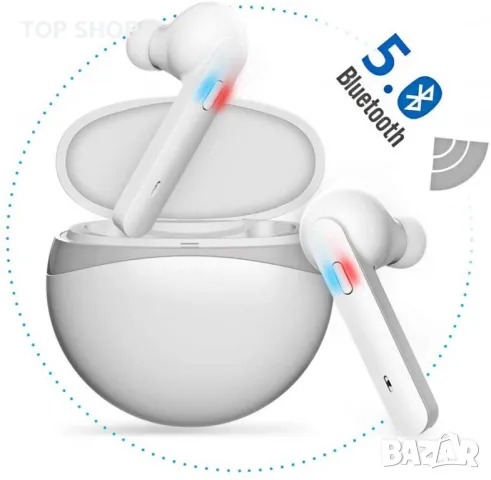 Водоустойчиви мини слушалки с микрофон и зарядно калъфче Bluetooth 5.0