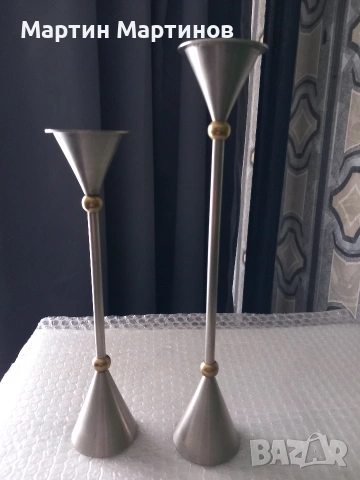 Стари Бронзови Свещници, снимка 4 - Антикварни и старинни предмети - 53631684