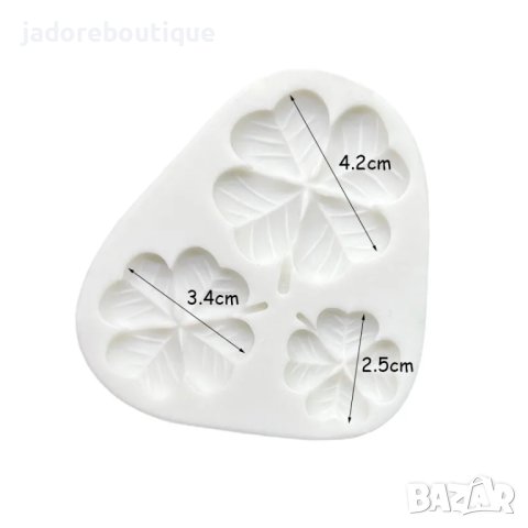 Силиконов молд три детелини, снимка 2 - Форми - 41268896