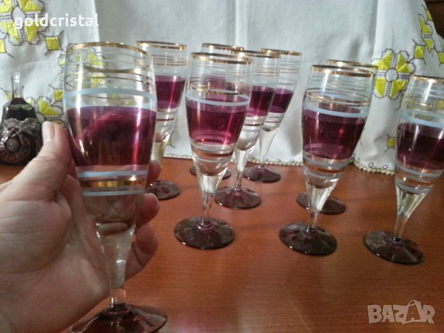Ретро стъклени чаши за вино , снимка 5 - Антикварни и старинни предмети - 41777007