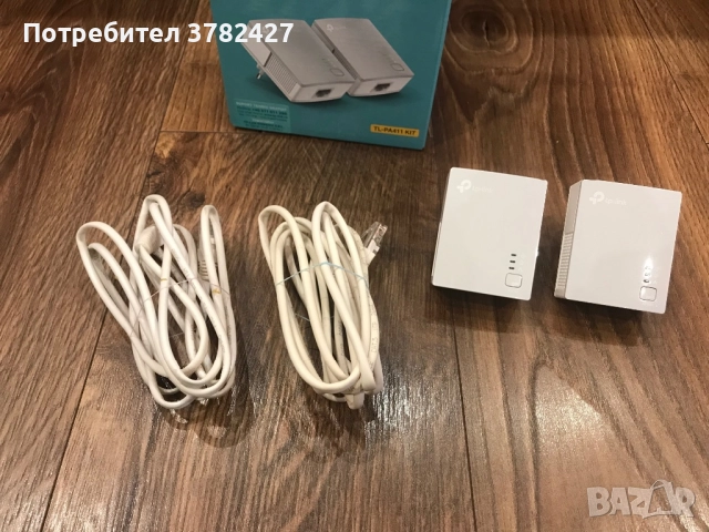 Powerline адаптер TP-Link TL-PA411KIT AV600, снимка 2 - Мрежови адаптери - 52771857