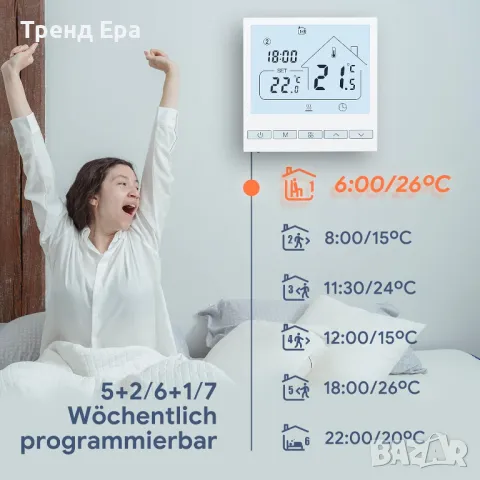 BeOk WiFi термостат 3А, снимка 2 - Друга електроника - 48963523