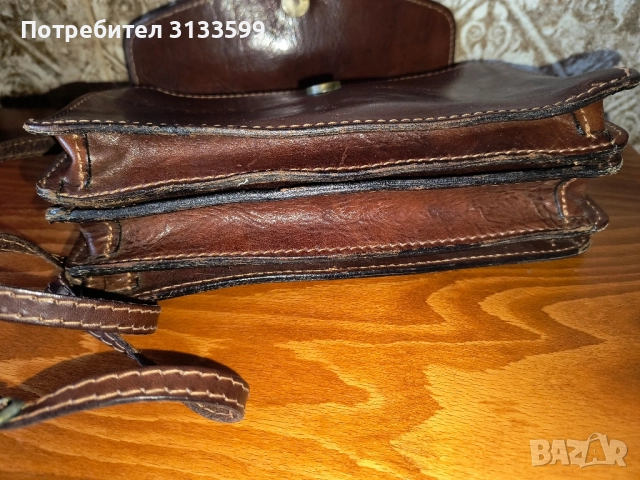 Италианска чанта от естествена кожа, винтидж. За ценители на уникати. , снимка 4 - Чанти - 51472928