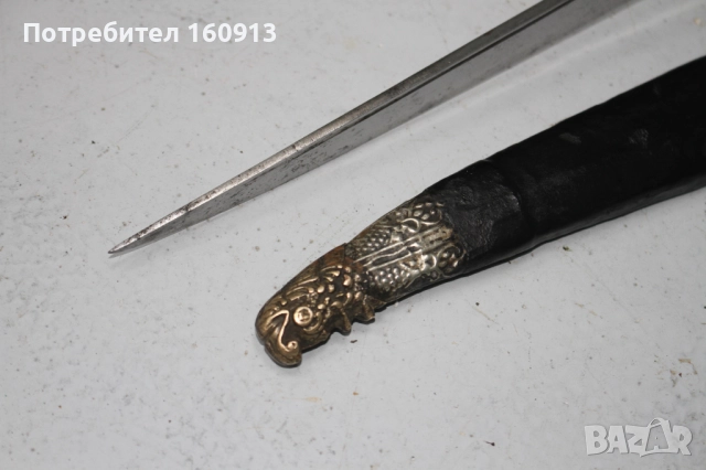 Стар османски балкански сребърен ятаган. Сребърна дръжка., снимка 16 - Антикварни и старинни предмети - 51444316