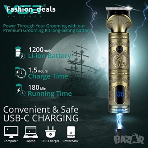 Нов Акумулаторен тример машинка за подстригване на коса брада за мъже, снимка 4 - Друга електроника - 41835373