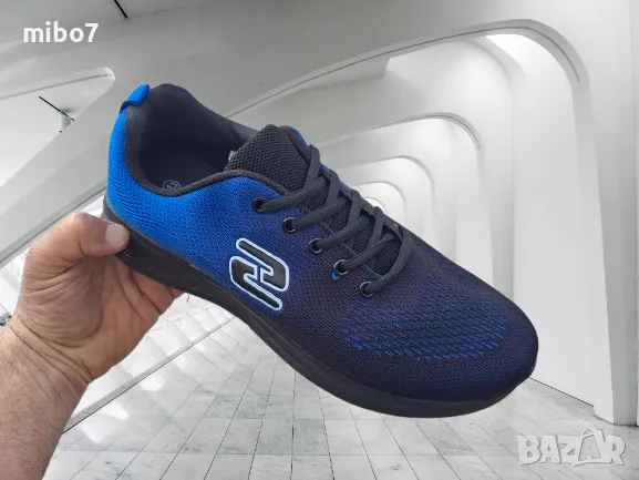 Дишащи олекотени мъжки маратонки в преливащо синьо и черно - S, снимка 2 - Маратонки - 49781631
