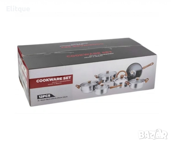 Комплект тенджери + подарък кухненски прибори розов, черен или зелен цвят DJ37+TV1316, снимка 2 - Съдове за готвене - 53252778