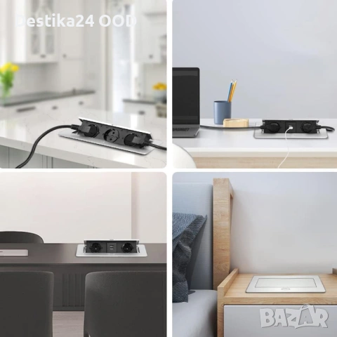 Вграден изскачащ контакт за бюро 3 гнезда 3500W черен, снимка 2 - Други стоки за дома - 53209856