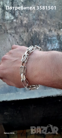 Сребърна Гривна Кралска плетка-32грама.🇧🇬, снимка 2 - Гривни - 52834904