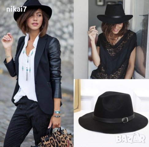 Дамска шапка с периферия и кожено коланче от материя която не се мачка, снимка 3 - Шапки - 42065737