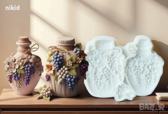 Бъчви бъчва буре за вино грозде стомна силиконов молд форма декор украса, снимка 2 - Форми - 52145163