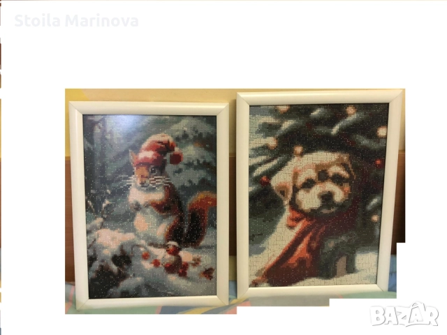 Коледни диамантени гоблени  с рамка, снимка 5 - Гоблени - 52414777