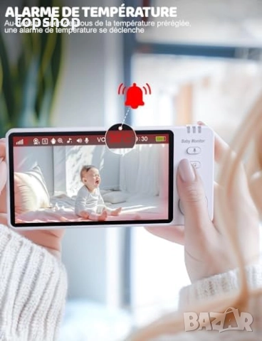 Нов OBVHNUA Бебефон 5 инча 720P IPS HD  цифрово увеличение двупосочен аудио VOX режим нощно виждане , снимка 6 - Бебефони - 52921890