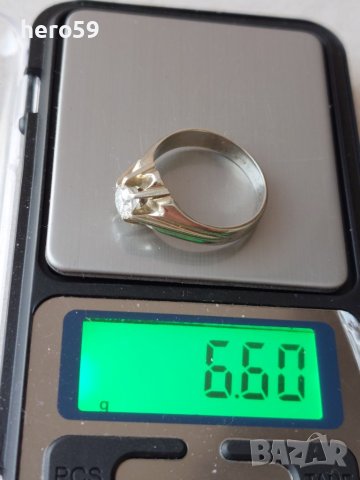Златен 18к пръстен с Брилянт 0.65 карата/бяло злато диамант/, снимка 5 - Пръстени - 42481155