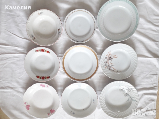 9 бр. различни порцеланови чинии 