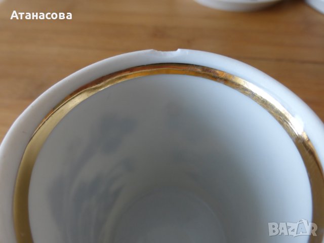 Сервиз за кафе български прозрачен порцелан 1970 г, снимка 9 - Сервизи - 44247692