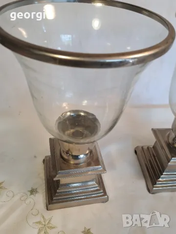 два настолни иноксови свещника  25/2, снимка 3 - Декорация за дома - 50035339