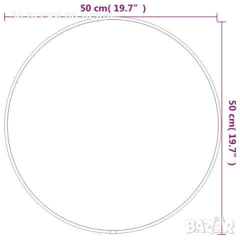 Стенно огледало сребро Ø 50 см кръгло Код P979, снимка 4 - Огледала - 51155902