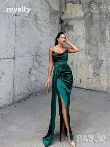 Дамска официална рокля от сатен Различни цветове , снимка 2 - Рокли - 50266301