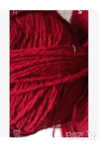Вишнево червена вълнена прежда 100%вълна, снимка 6 - Други - 53525230
