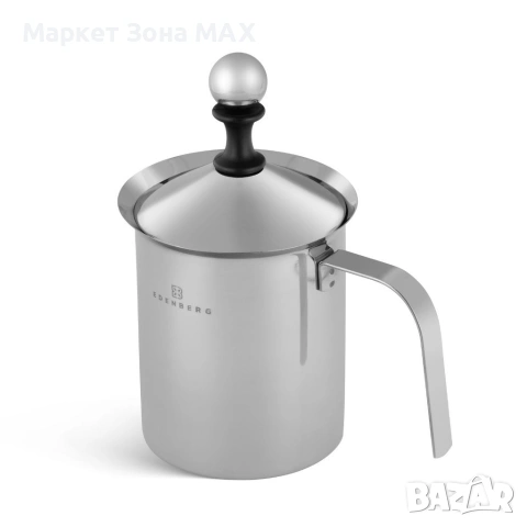 Ръчен уред за разпенване на мляко Edenberg, неръждаема стомана, мерителна скала, 400мл / 800мл, снимка 7 - Други - 53662340