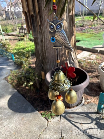 Вятърен звънец от метал Бухал , снимка 18 - Декорация за дома - 35950769