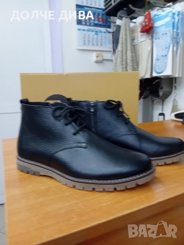 НАМАЛЕНИЕ мъжки боти м179 естествена черна кожа, снимка 2 - Мъжки боти - 52846863