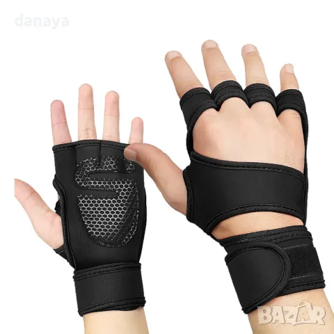 5779 Спортни ръкавици за фитнес тренировки с тежести, опора за китката, Чифт, снимка 3 - Спортна екипировка - 49596891