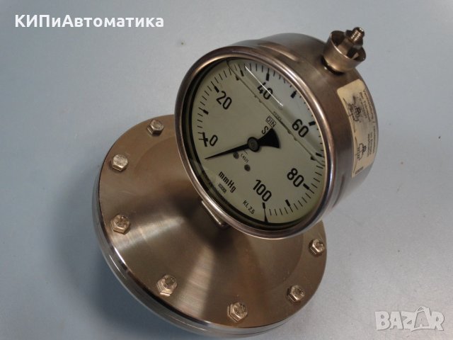 Манометър мембранен WIKA Ф 100, 0-100 mmHg, снимка 4 - Резервни части за машини - 34464263