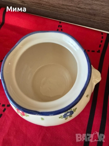 Винтидж буркан/захарница от Zeller Fayencerie, снимка 3 - Кутии за храна - 51781723