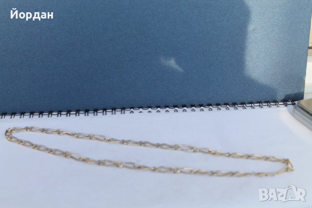 Сребърен синджир с позлата, снимка 1 - Колиета, медальони, синджири - 38990409