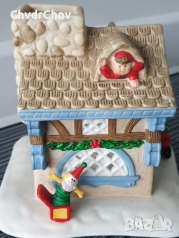 Partylite 16см/НОВА американска коледна керамична къща-свещник, снимка 4 - Декорация за дома - 52550557