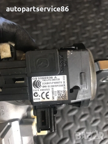 Контактeн ключ със заключващ механизъм и ключ за Mazda 6 2.2 дизел (2007-2011) GS1D66938A, K7400, снимка 3 - Части - 53714648