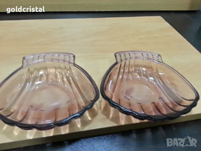 ретро стъклени чинийки купички цветно стъкло , снимка 4 - Антикварни и старинни предмети - 49328875