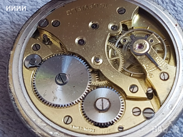 Джобен часовник сребърен швейцарски , снимка 5 - Антикварни и старинни предмети - 52547588