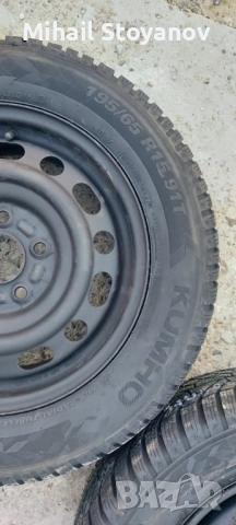 железни джанти 15" с нови зимни гуми за Мазда 5 2010г, снимка 4 - Гуми и джанти - 52398208