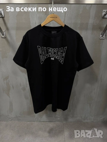 Balenciaga Мъжка Черна Тениска👕Мъжка Блуза С Къс Ръкав В Черен Цвят Баленсиага Код Mens P.148
