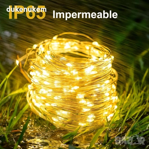 LED соларни гирлянди 200 LED, лампички, 2 бр x 22 м, снимка 3 - Лед осветление - 52572163