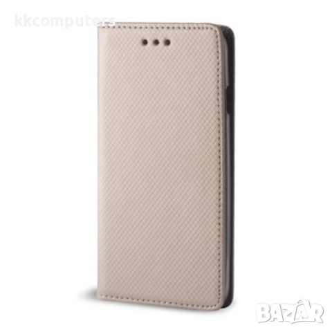 Калъф тефтер флип bSmart Magnet Book страничен, За Samsung Galaxy A07, Златист и Протектор