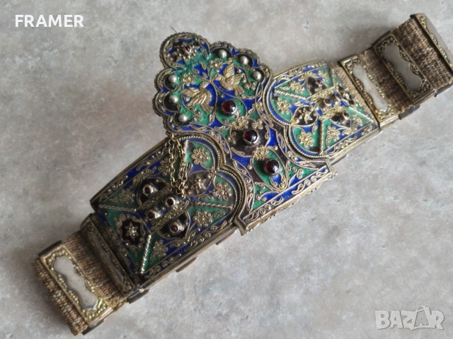 220 годишен възрожденски сребърен колан Беломорска Тракия Дедеагач пафти пафта, снимка 5 - Антикварни и старинни предмети - 51863953